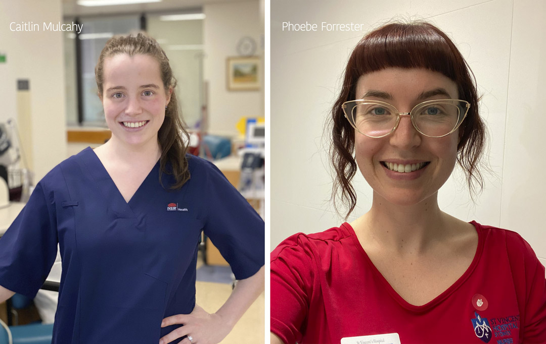 nursing scholarship recipients Caitlin Mulcahy and Phoebe Forrester