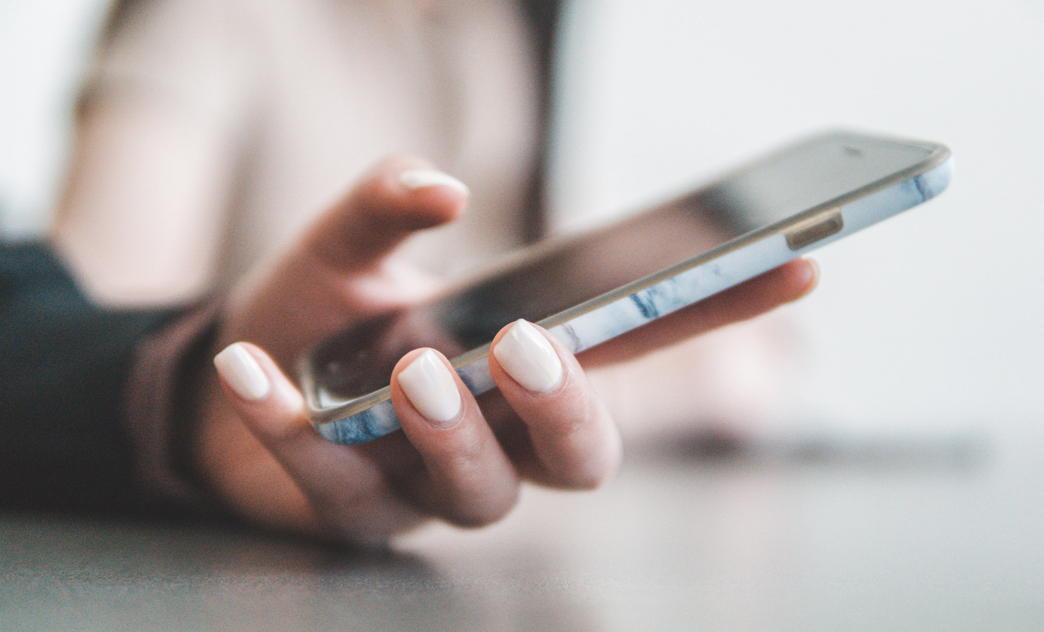 close up of mobile phone in hand