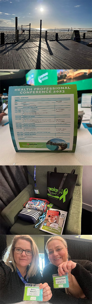 Collage of images from Stacey & Suzie's time at the Lymphoma Conference in Brisbane 2023