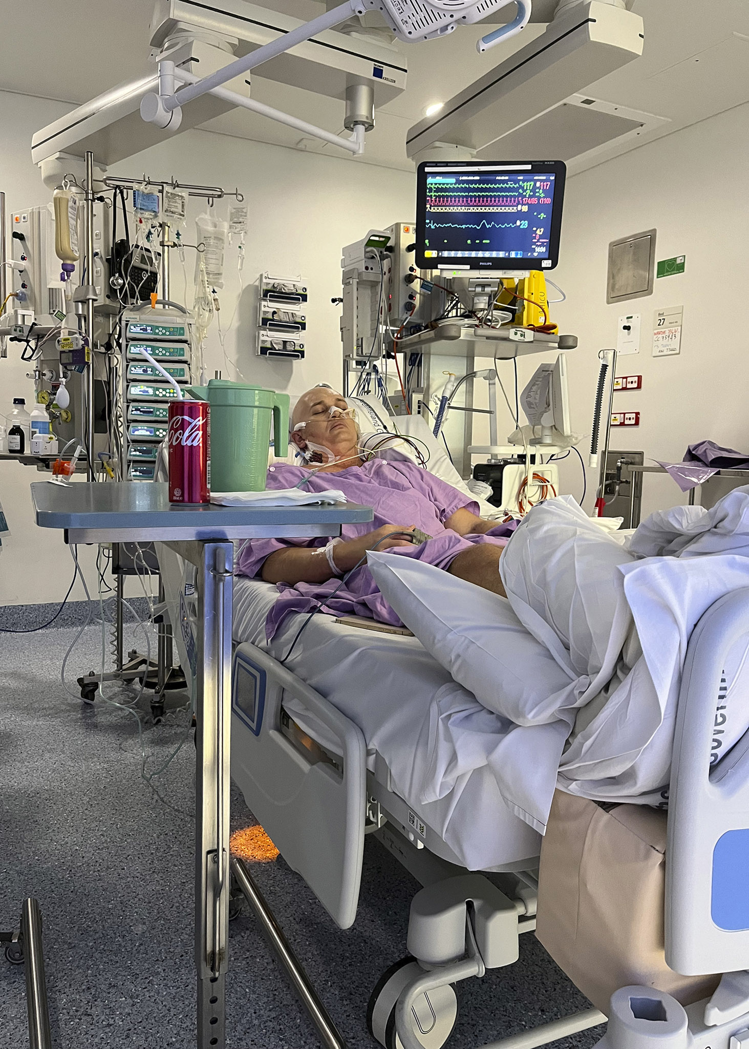 Sam Sheehan, aplastic anaemia patient in ICU fighting infections after receiving a bone marrow transplant