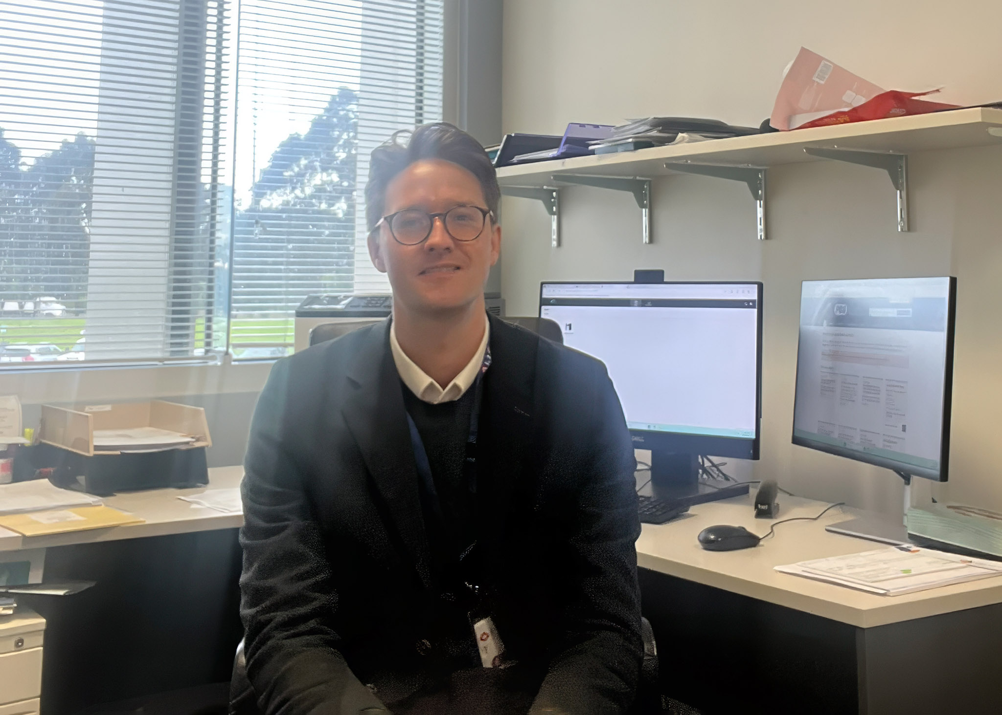 Acute Myeloid Leukaemia researcher Dr Michael Ashby pictured in his office