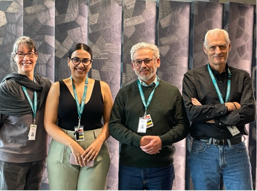 Ritika and her supervisory team. Pictured here left to right: Associate Professor Elizabeth Ng, Ritika Saxena, Professor Andrew Elefanty and Professor Ed Stanley